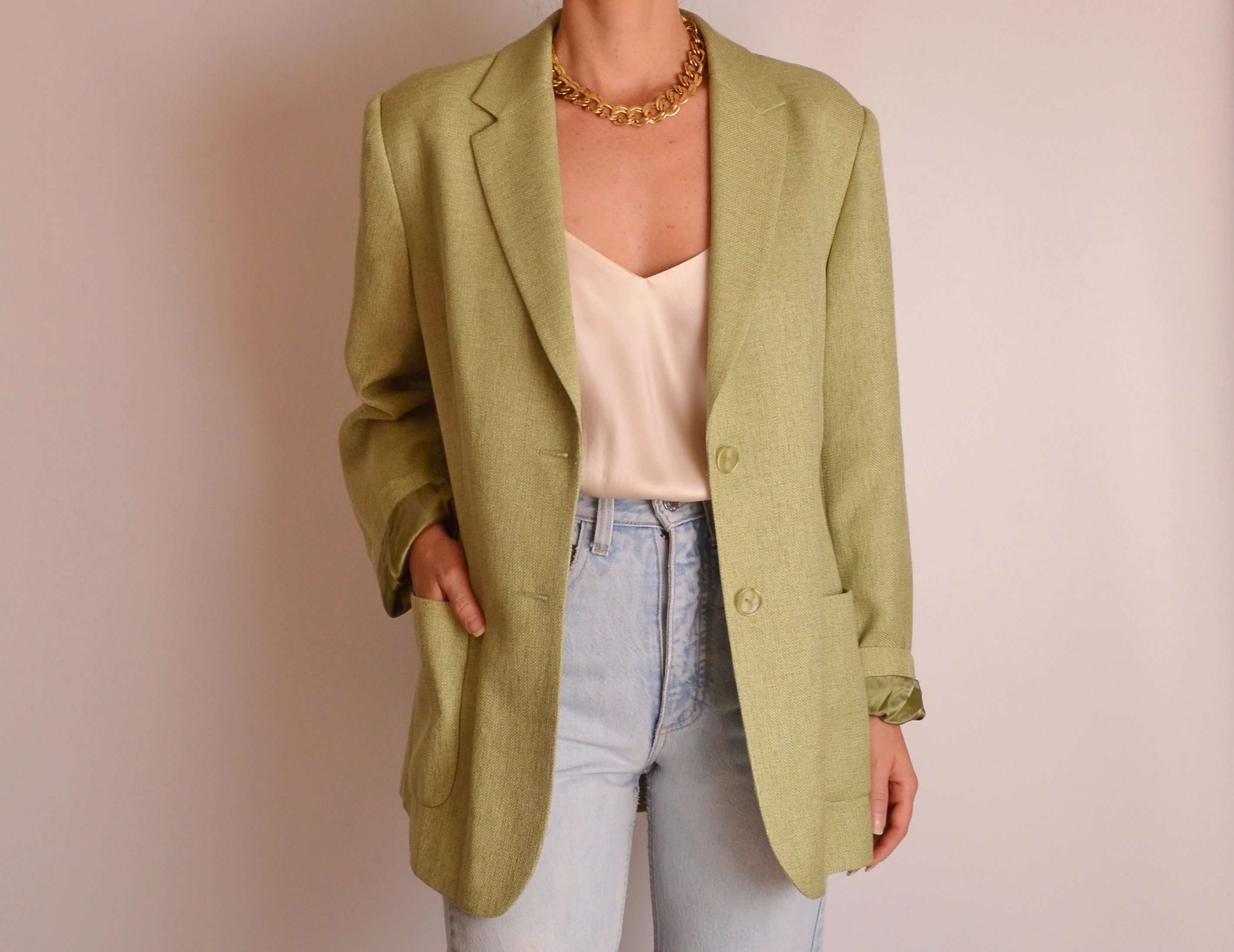 womens blazer mid 77 vintage pastel