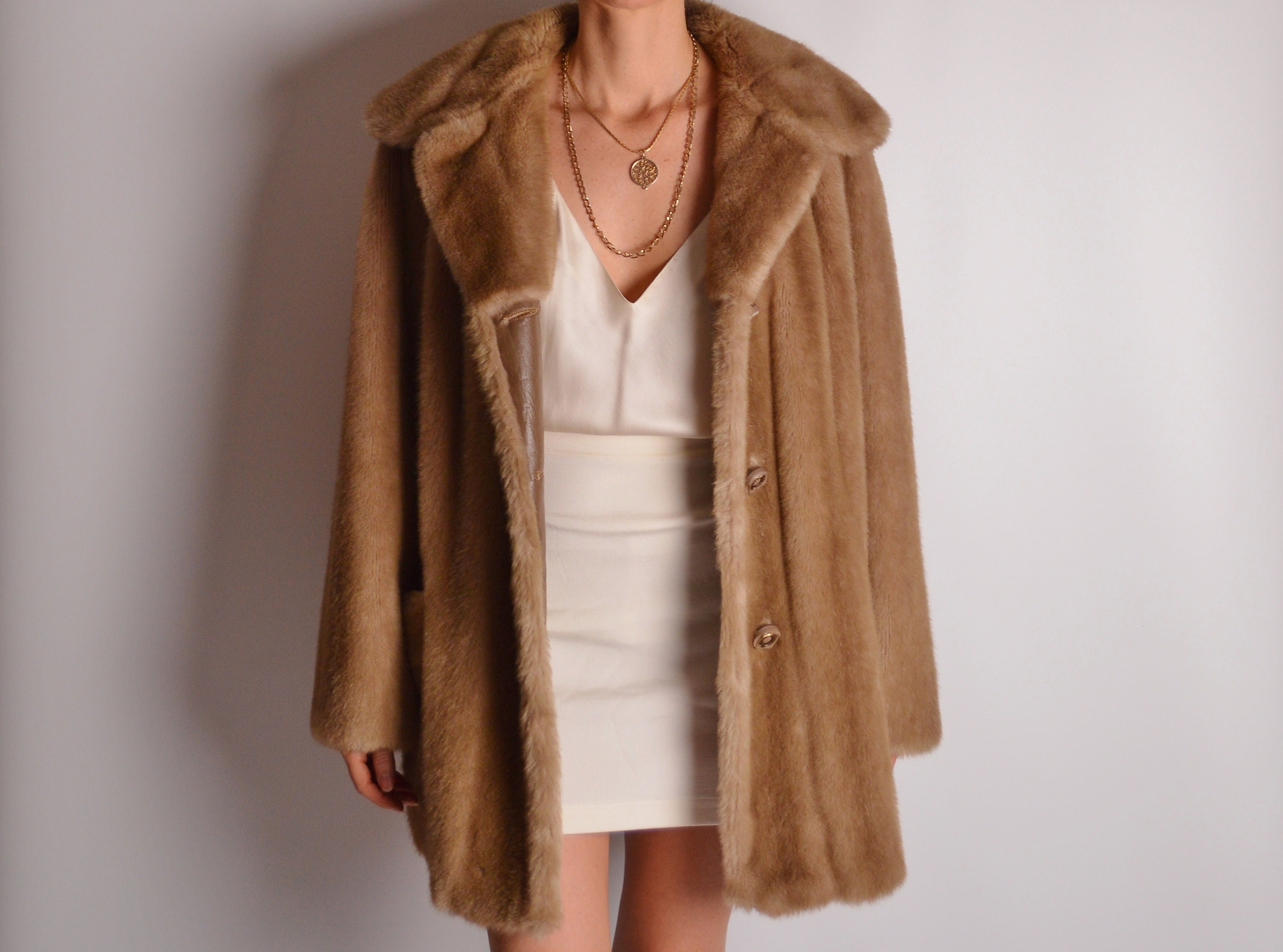 Vintage Faux Fur Winter Coat (S-L)