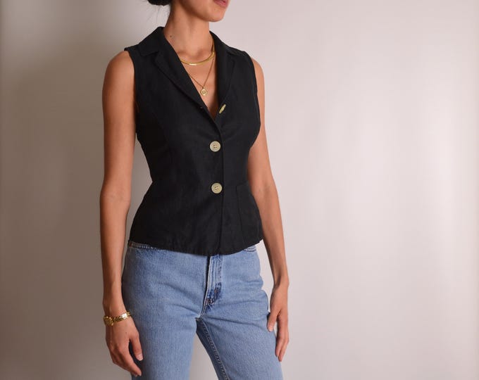 Vintage Linen Vest Top (XS/S)