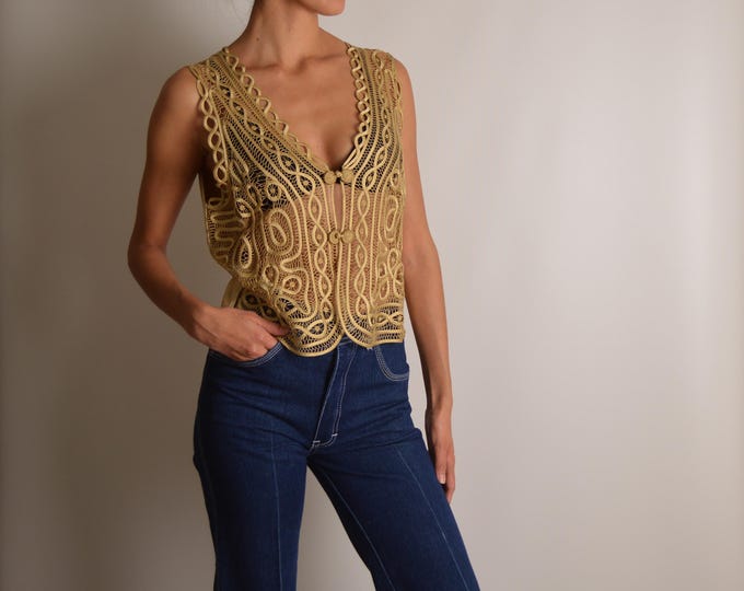 Vintage Woven Silk Vest (S-M)