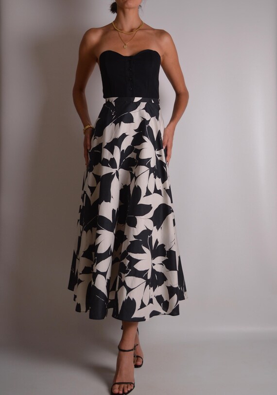 Vintage Printed Silk Circle Skirt (30"W) - image 3