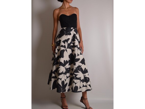 Vintage Printed Silk Circle Skirt (30"W) - image 1