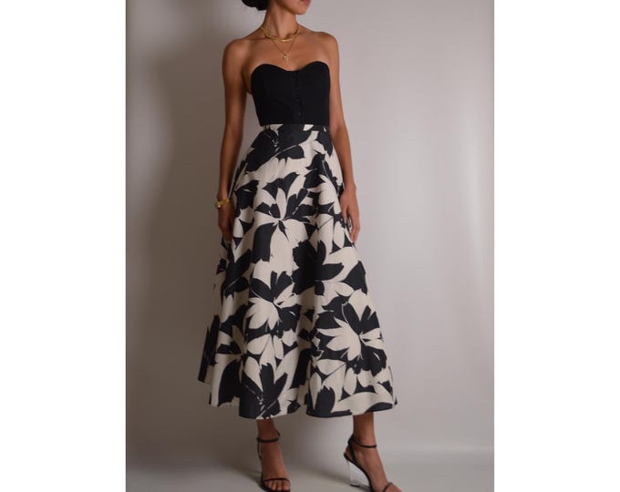 Vintage Printed Silk Circle Skirt (30"W)