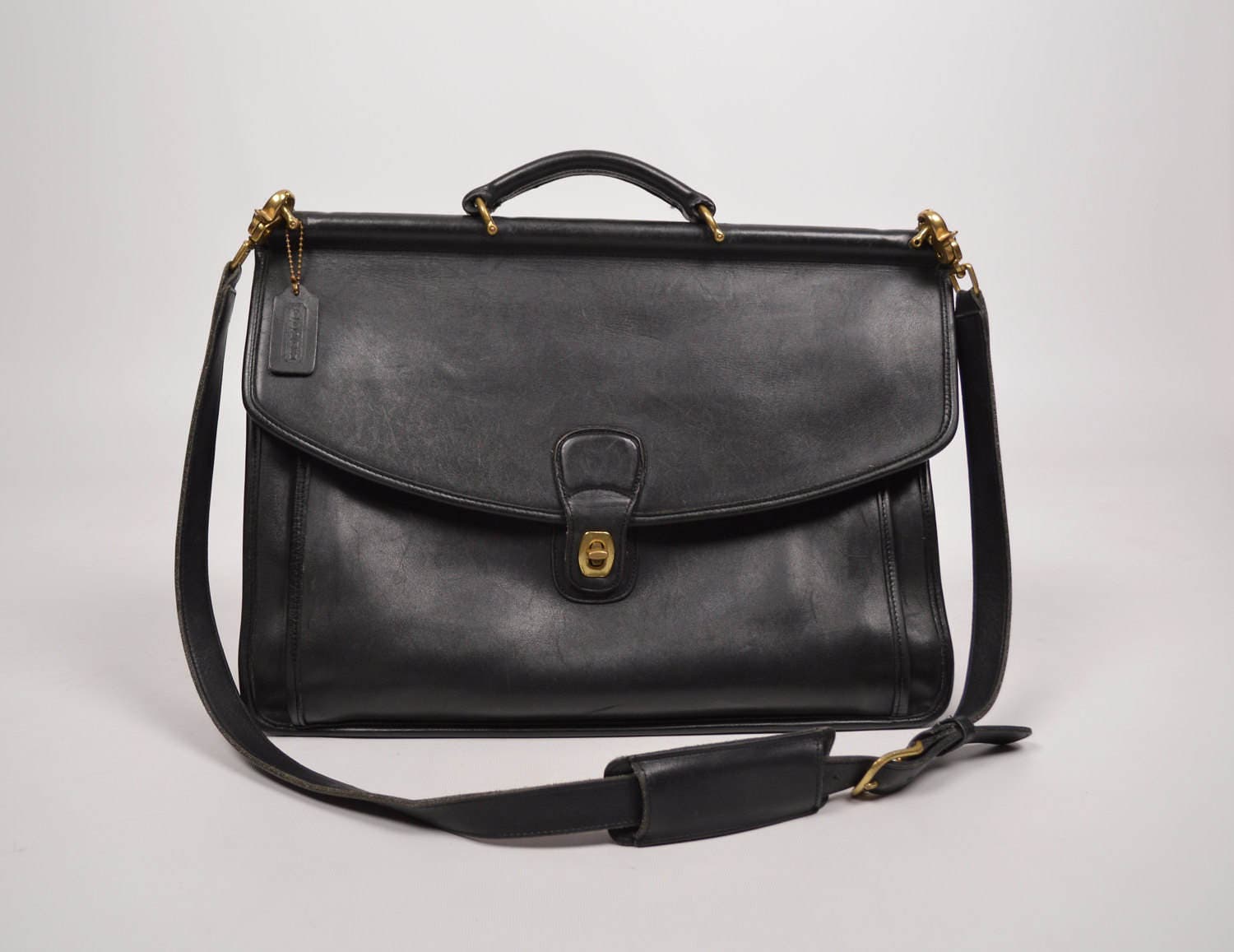 leather coach laptop bag