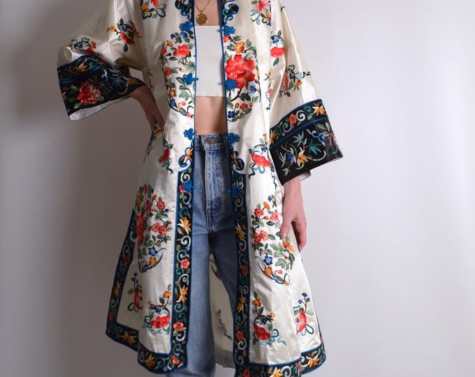Hand-embroidered Chinese Silk Robe