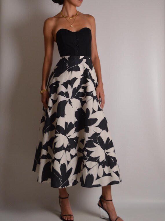 Vintage Printed Silk Circle Skirt (30"W) - image 7