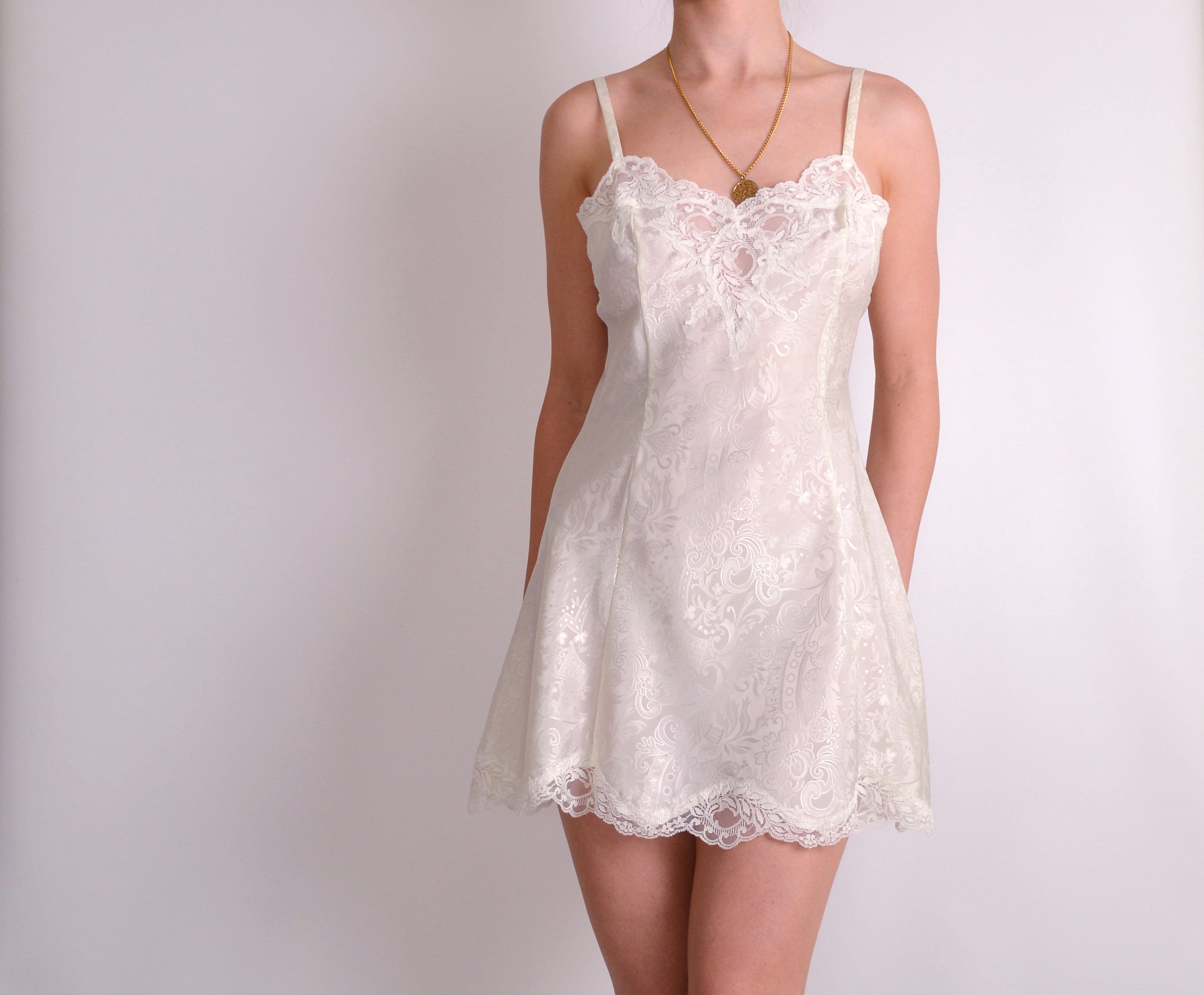 Vintage lace slip dress cheap