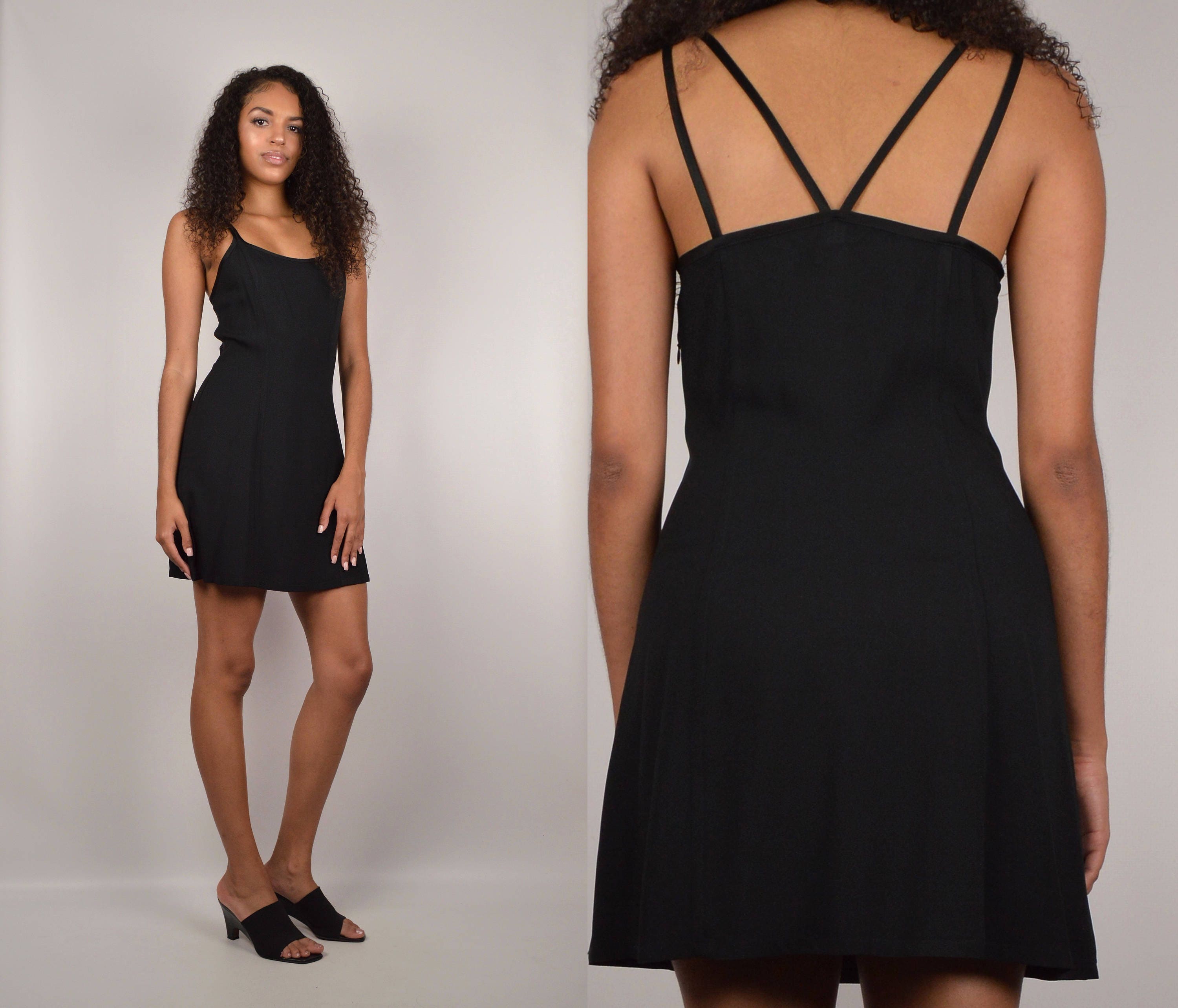 90's Black Mini Dress /