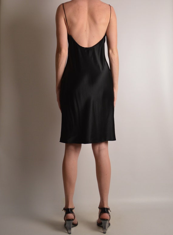 Vintage Black SILK Slip Dress (S) - image 5