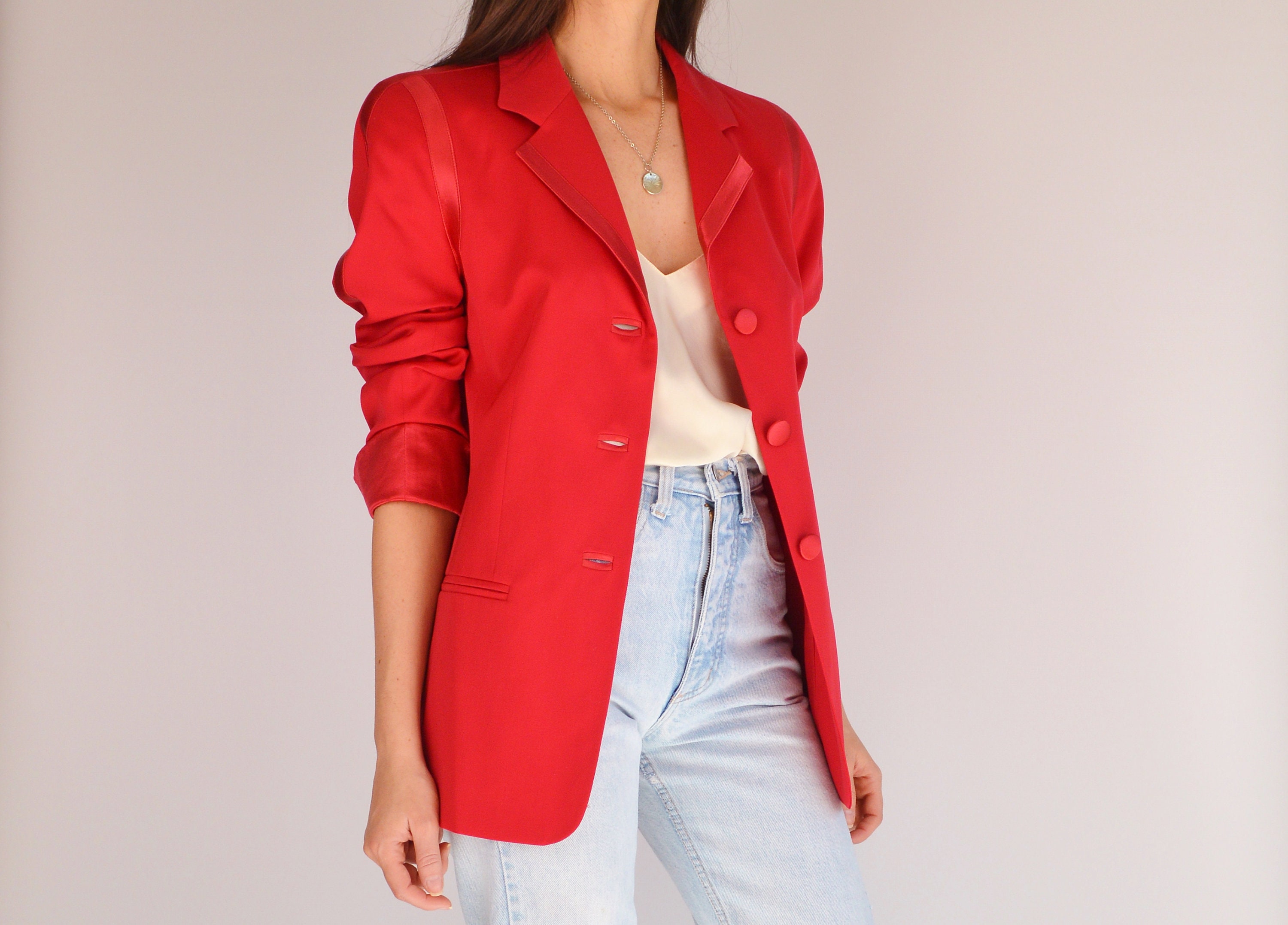 Vintage Louis Féraud Red Blazer (S-M)