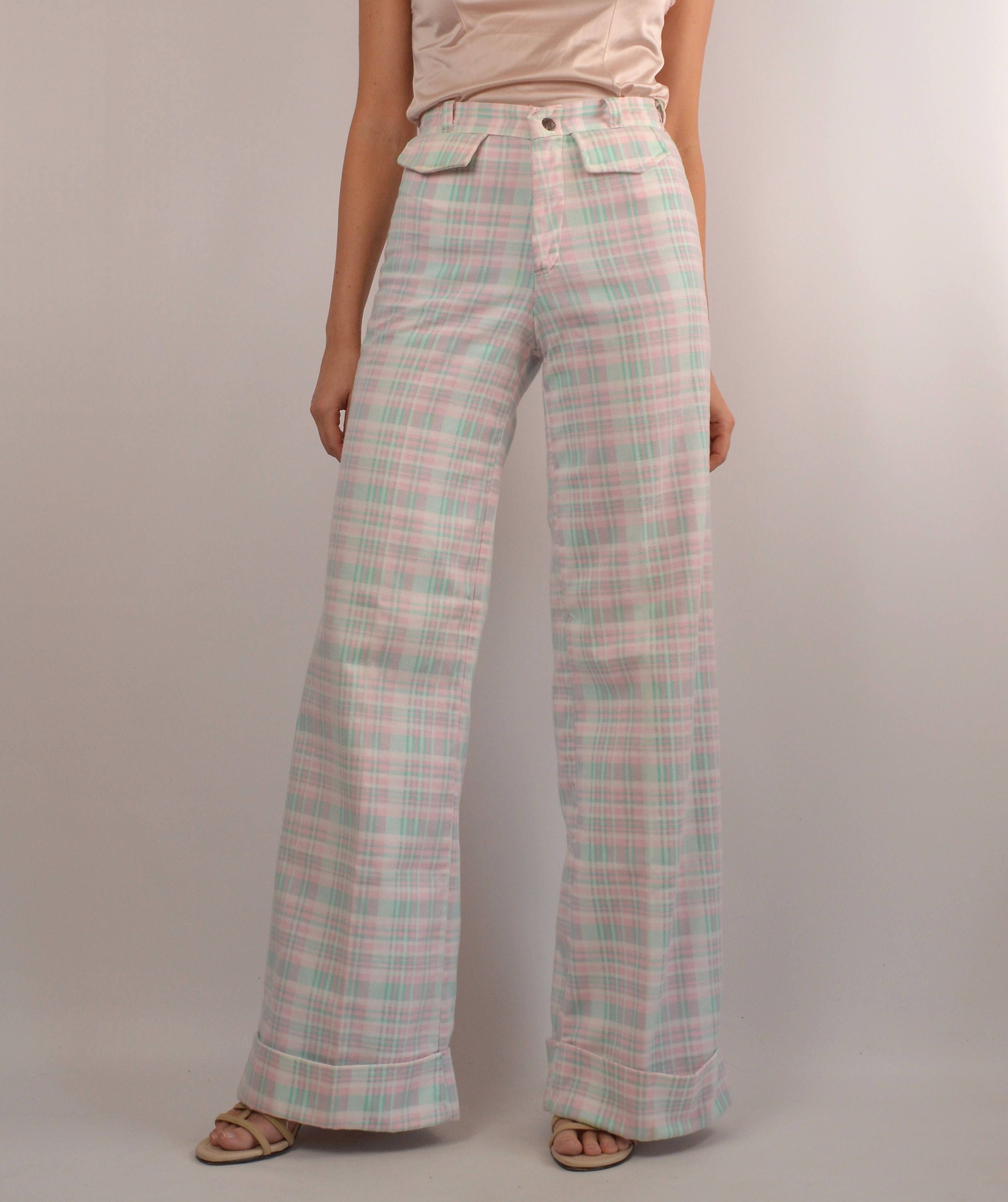 pastel plaid pants