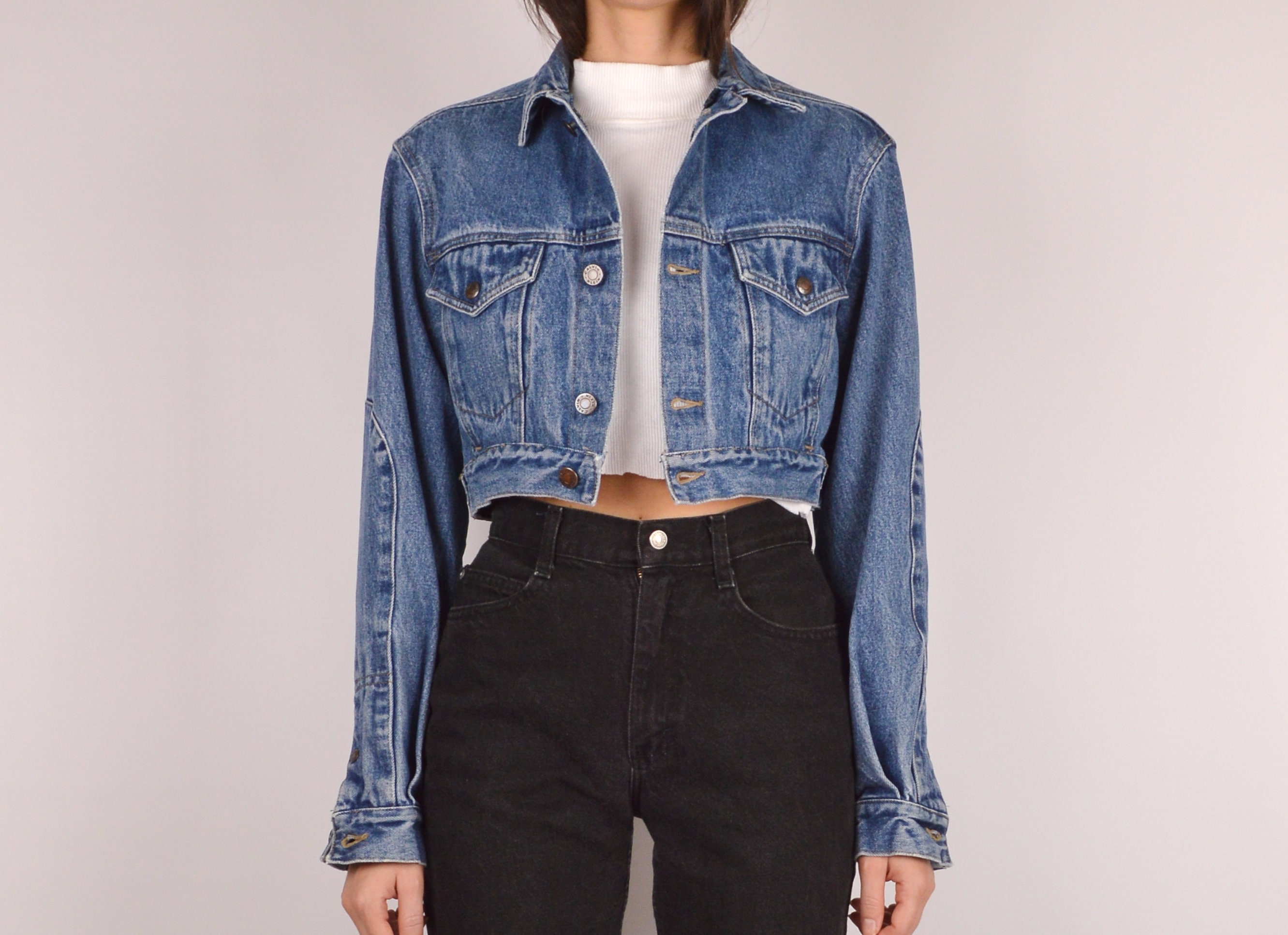 Vintage Calvin Klein Crop Denim Jacket XS S