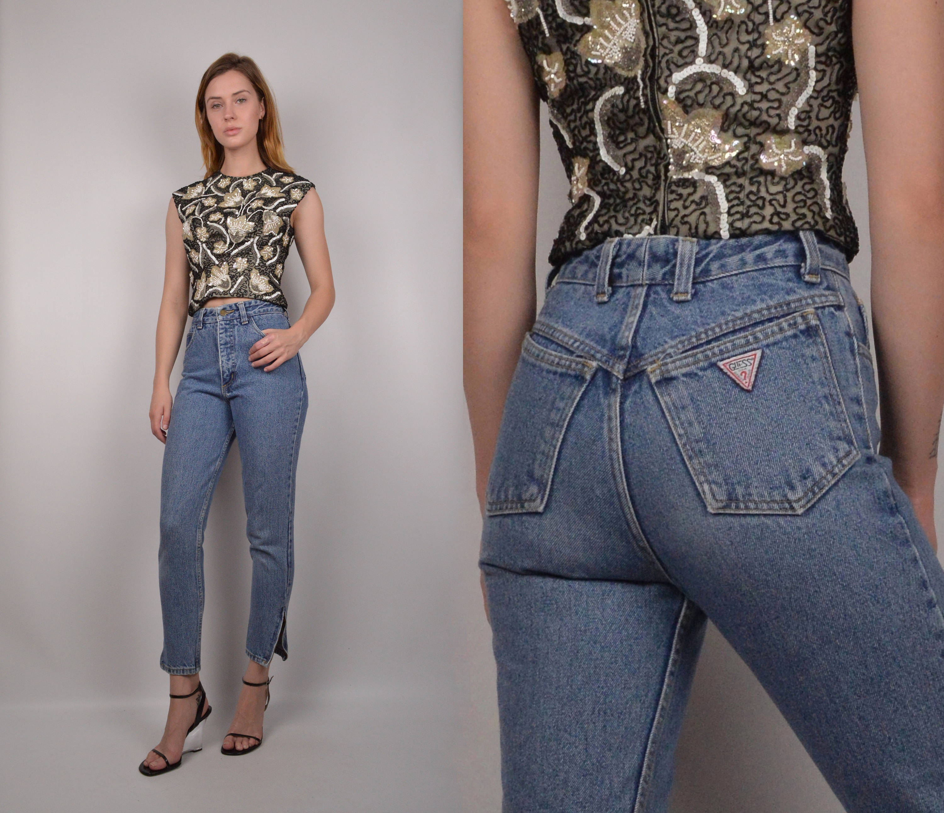 guess high waisted jeans