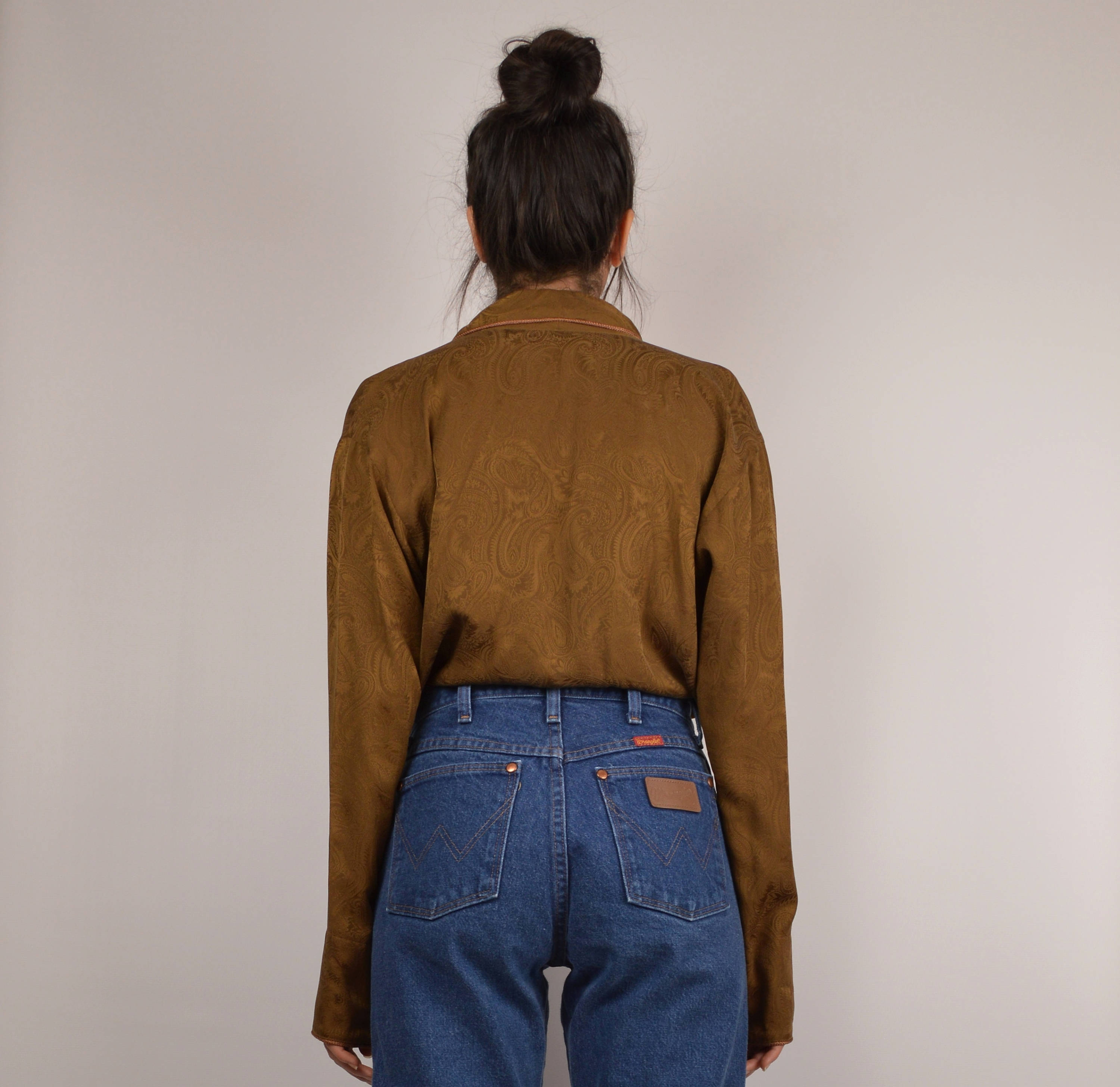 Vintage Silk DKNY Bodysuit / Long Sleeve Blouse