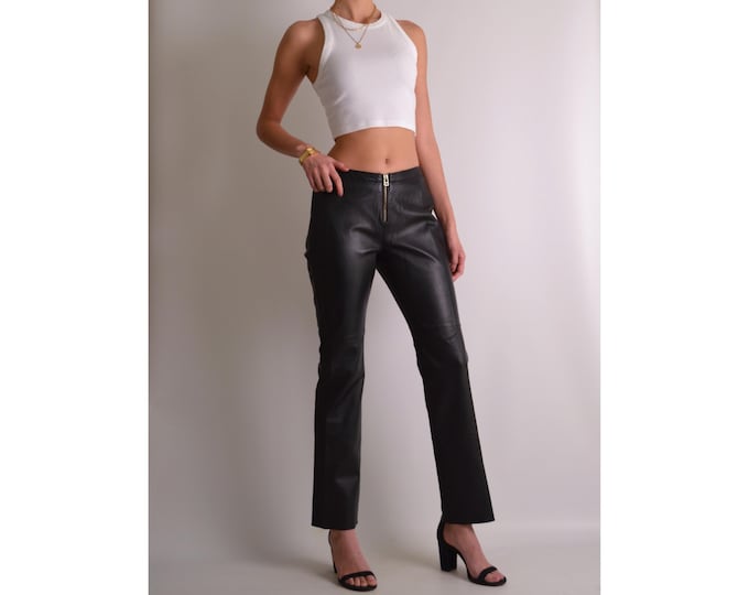 Vintage Black Leather Pants (S) sz-6