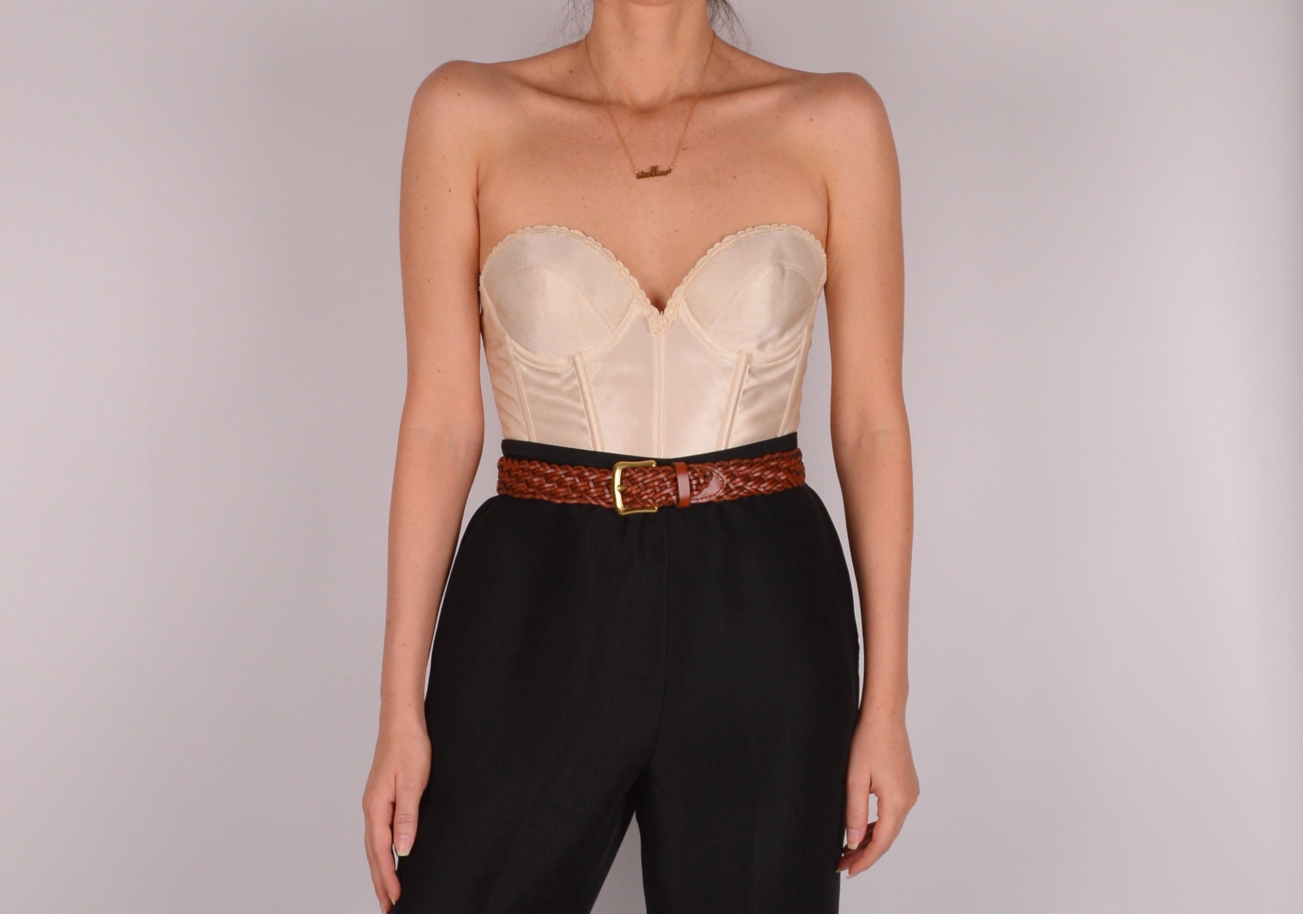 cream bustier top