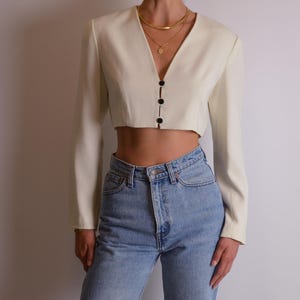 Vintage Crop Blazer Top (S-M)