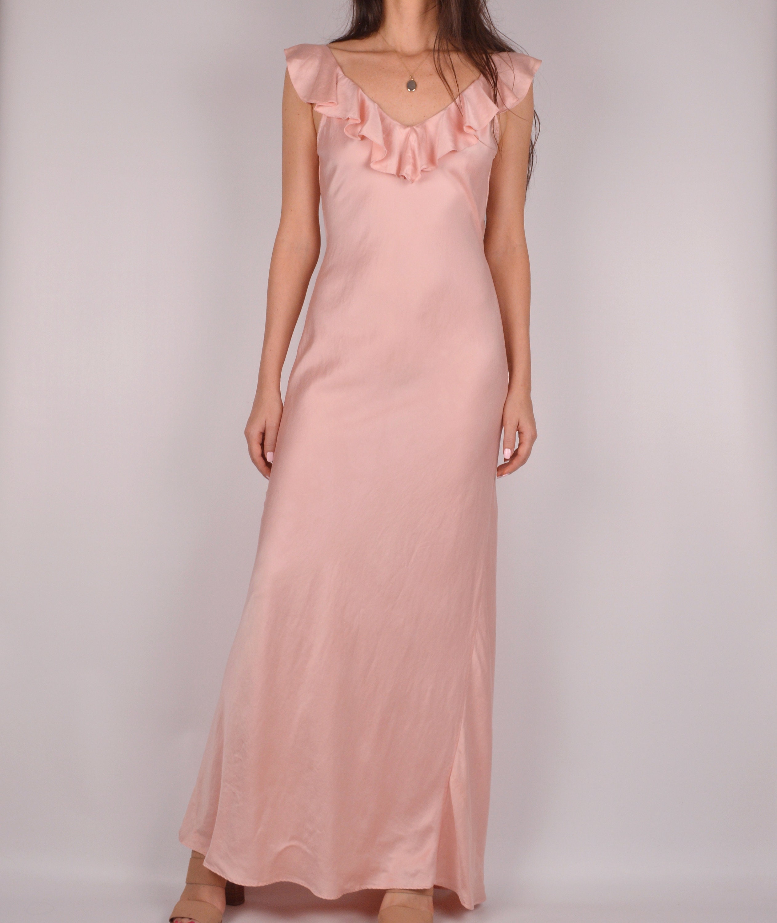 blush silk slip