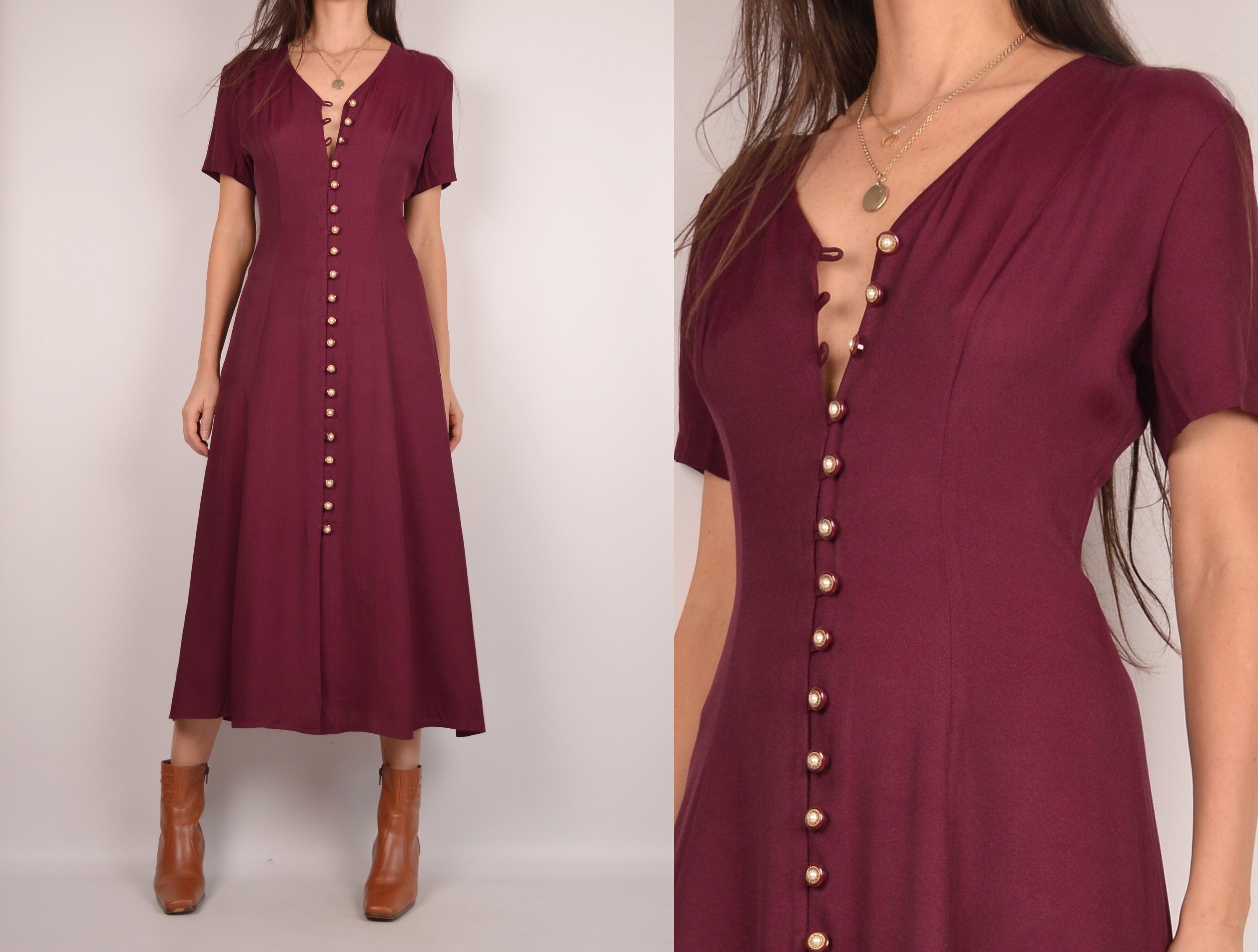 Vintage Maroon Evening Top - M main image 1