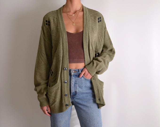 Vintage Sage Green Cardigan S/M/L