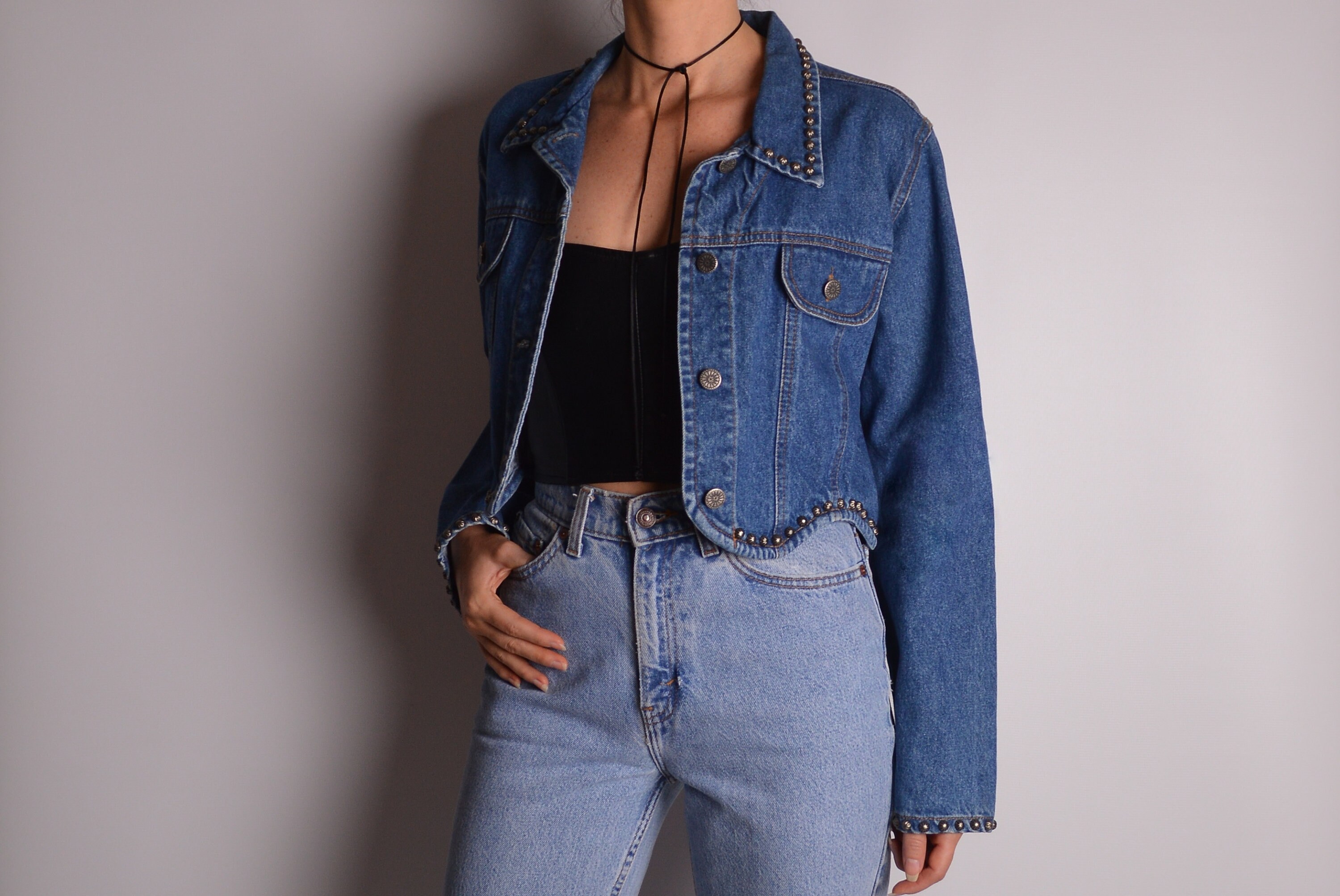 Vintage Crop Denim Jacket (S-L)