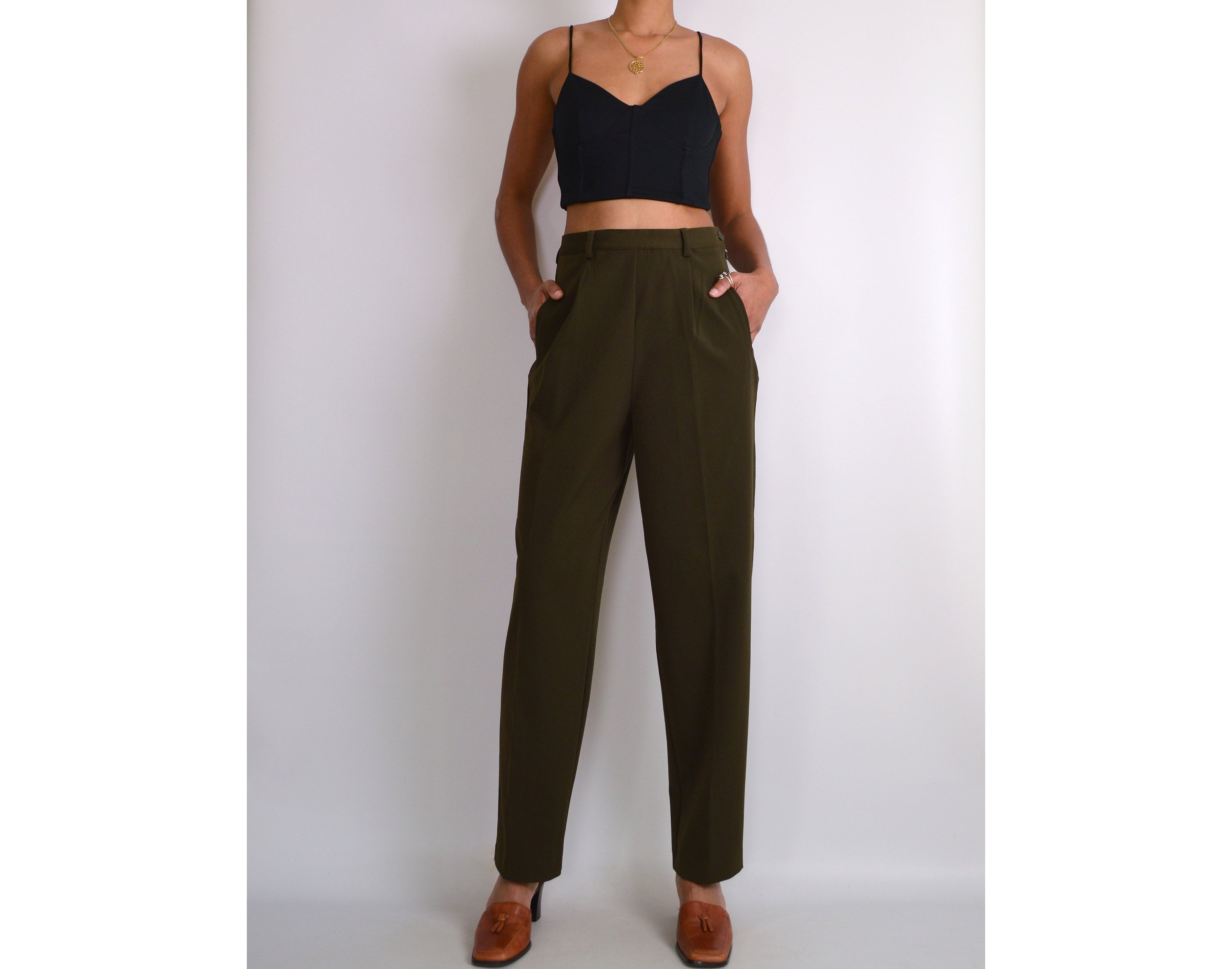 pt Olive High Waist Trousers (27-30W)