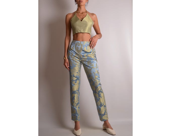 Vintage Silk Brocade Pants (25"W)