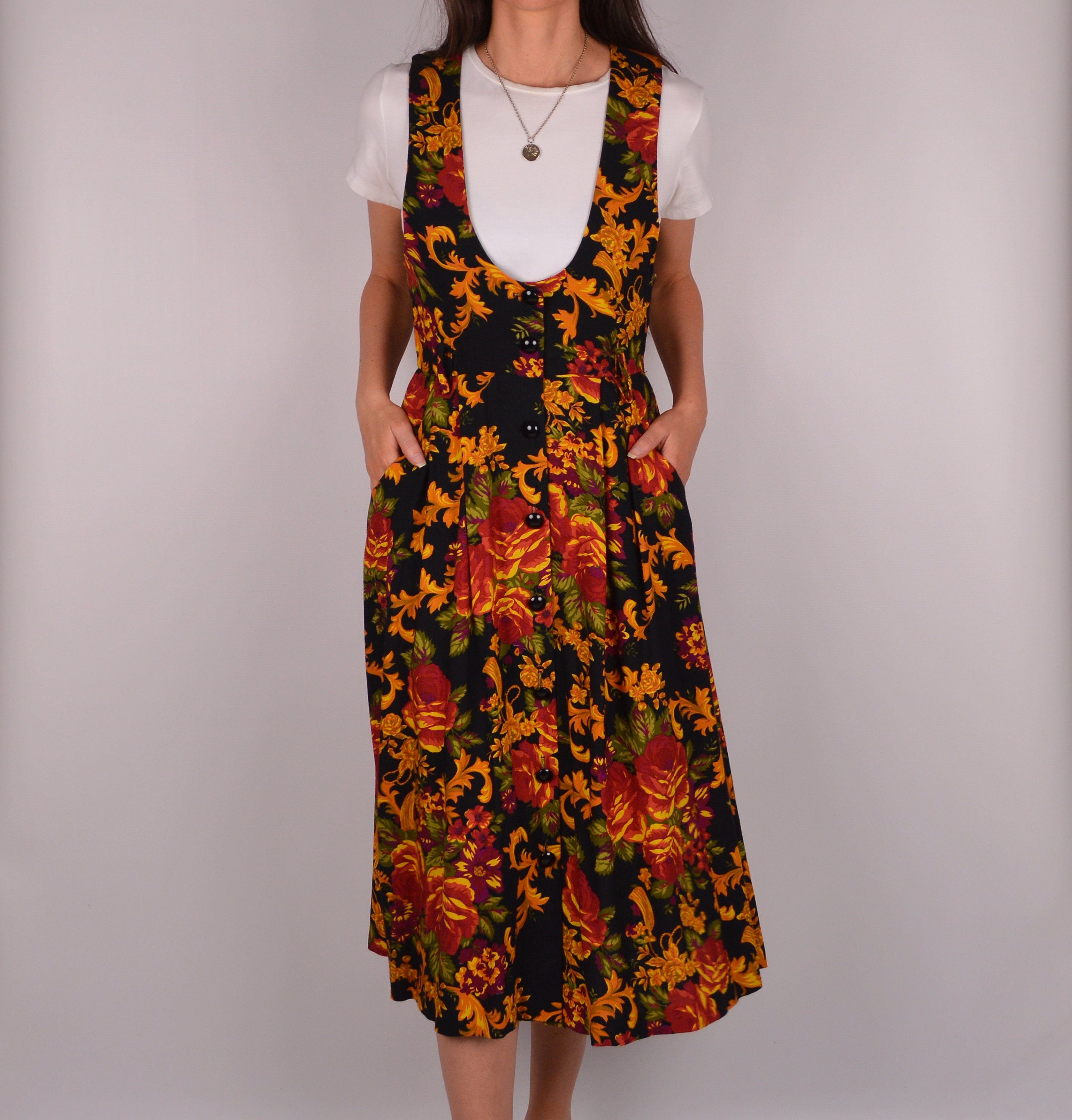 pt Vintage Pinafore Midi Dress (S)