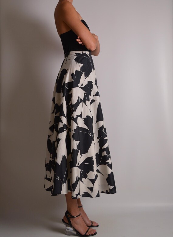 Vintage Printed Silk Circle Skirt (30"W) - image 4
