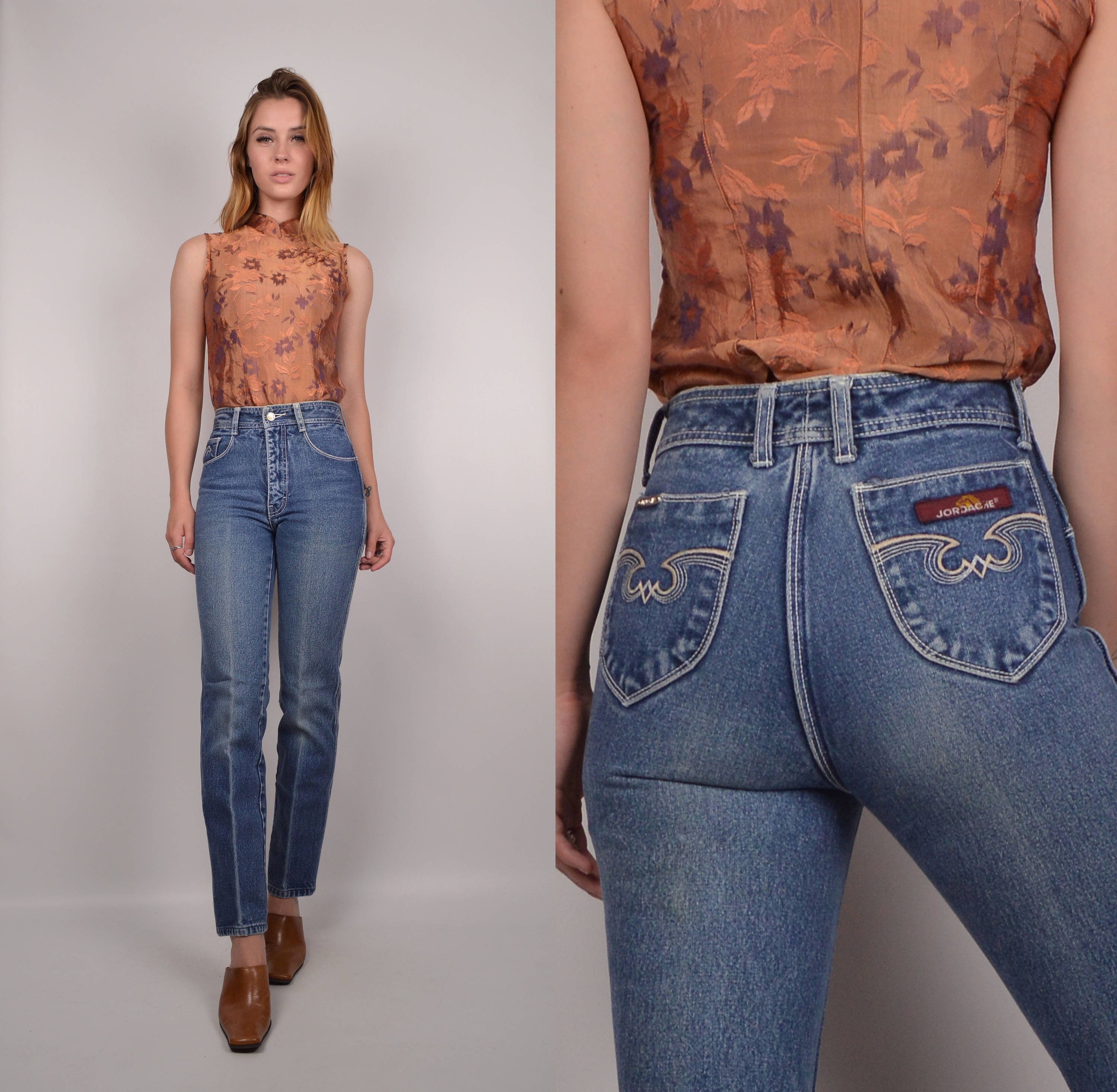 70's Jordache High Waist Skinny Jeans XXS