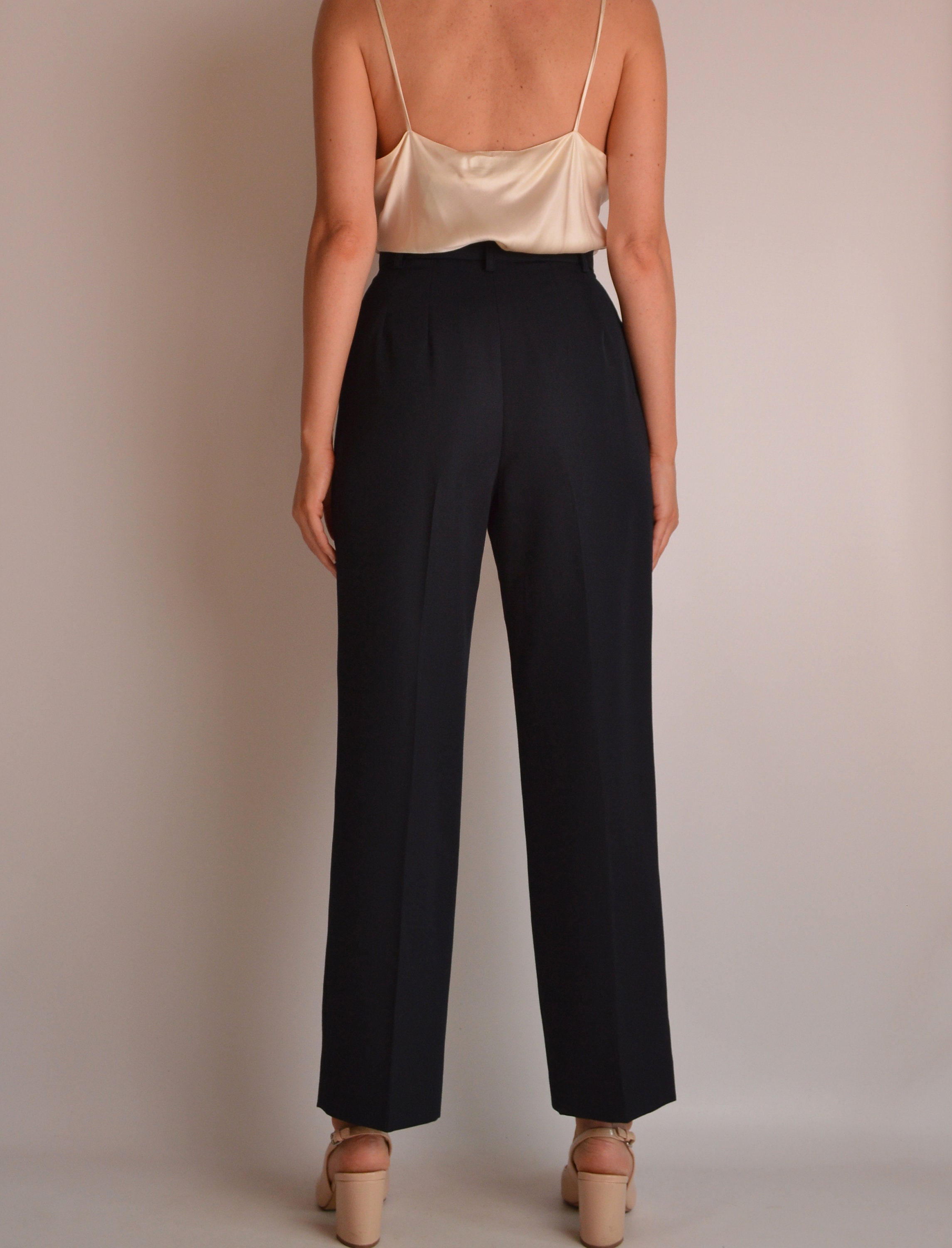 Vintage Navy Wool Pantsuit (S)