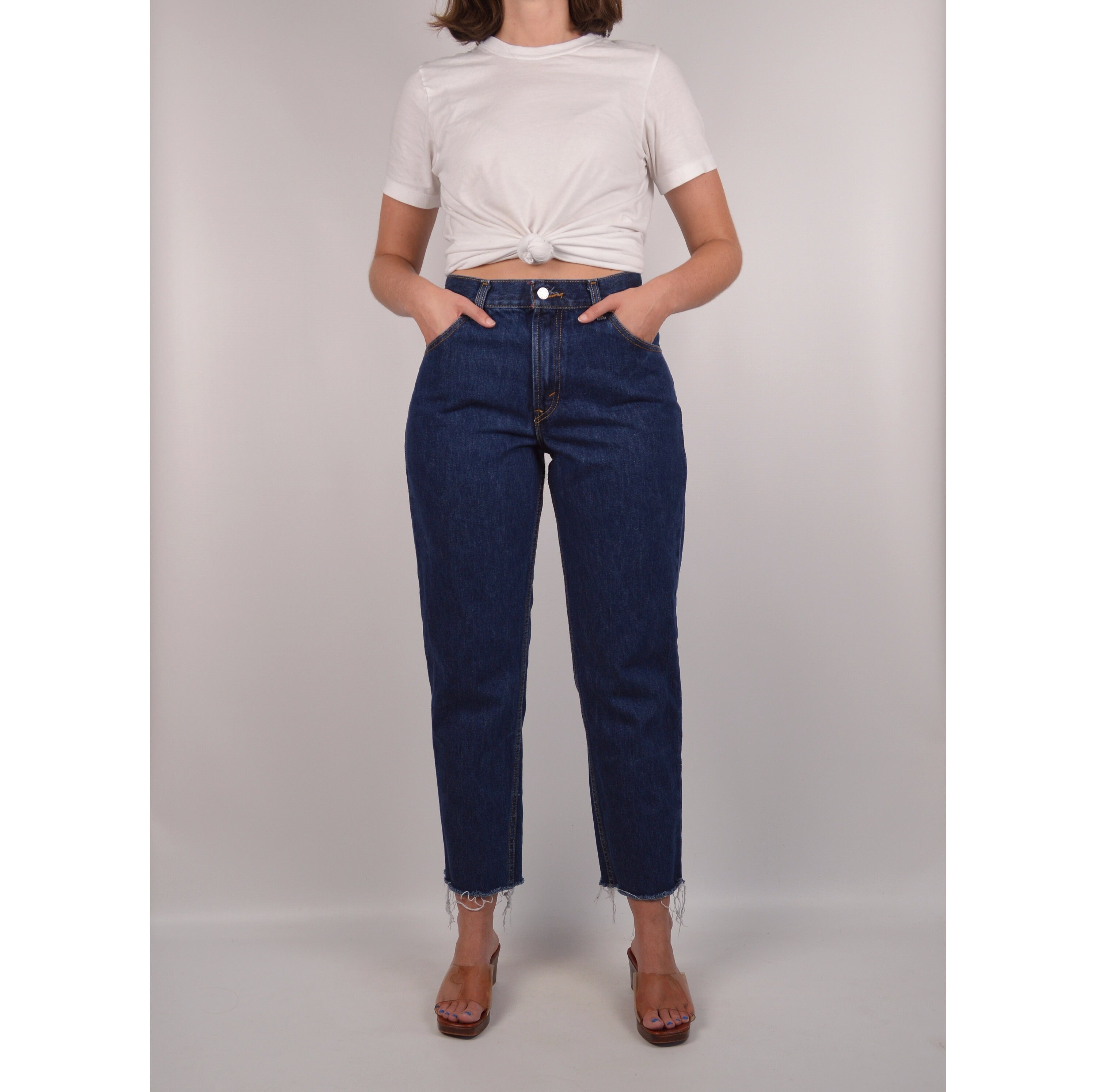 high waisted cut off jeans