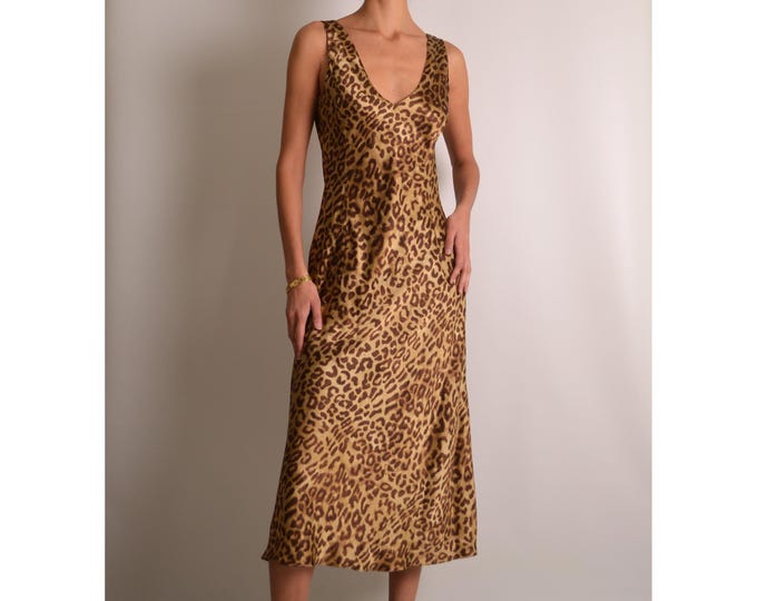Vintage Silk Animal Print Dress (S-M)