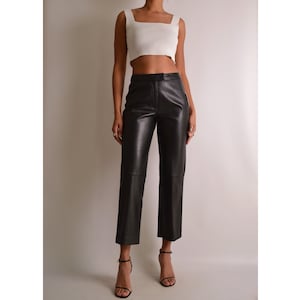Vintage Leather Cropped Pants (28&quot;W)