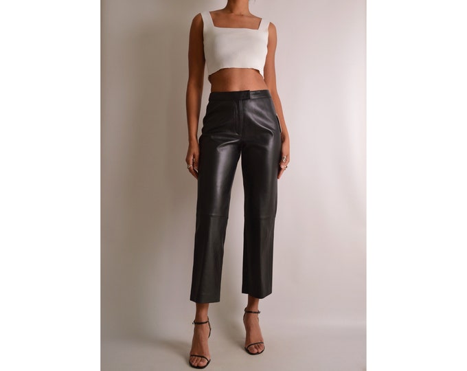 Vintage Leather Cropped Pants (28"W)