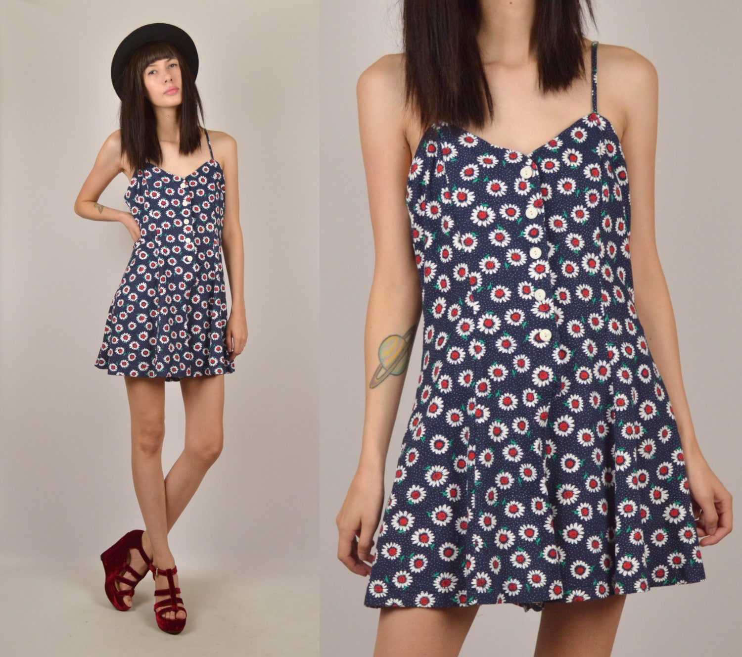 90's Floral Romper Playsuit