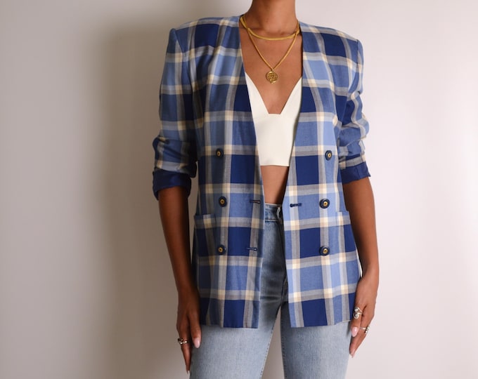 Vintage Plaid Blazer (S-L)