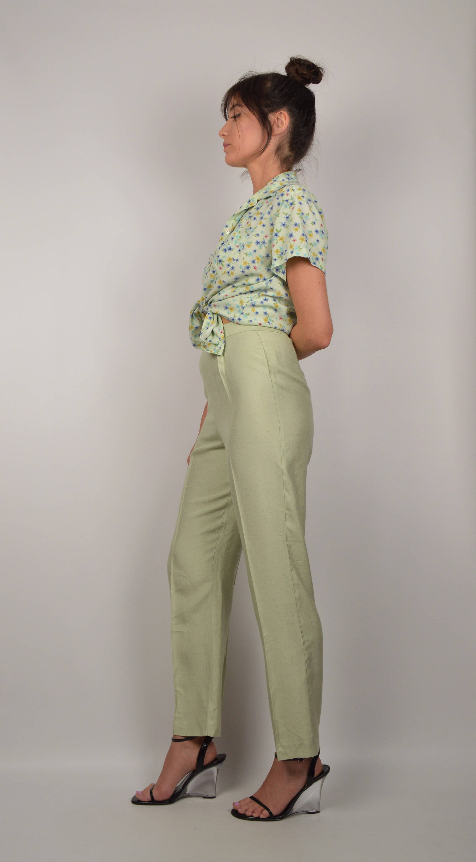 Vintage Mint Trouser Pants High Waisted