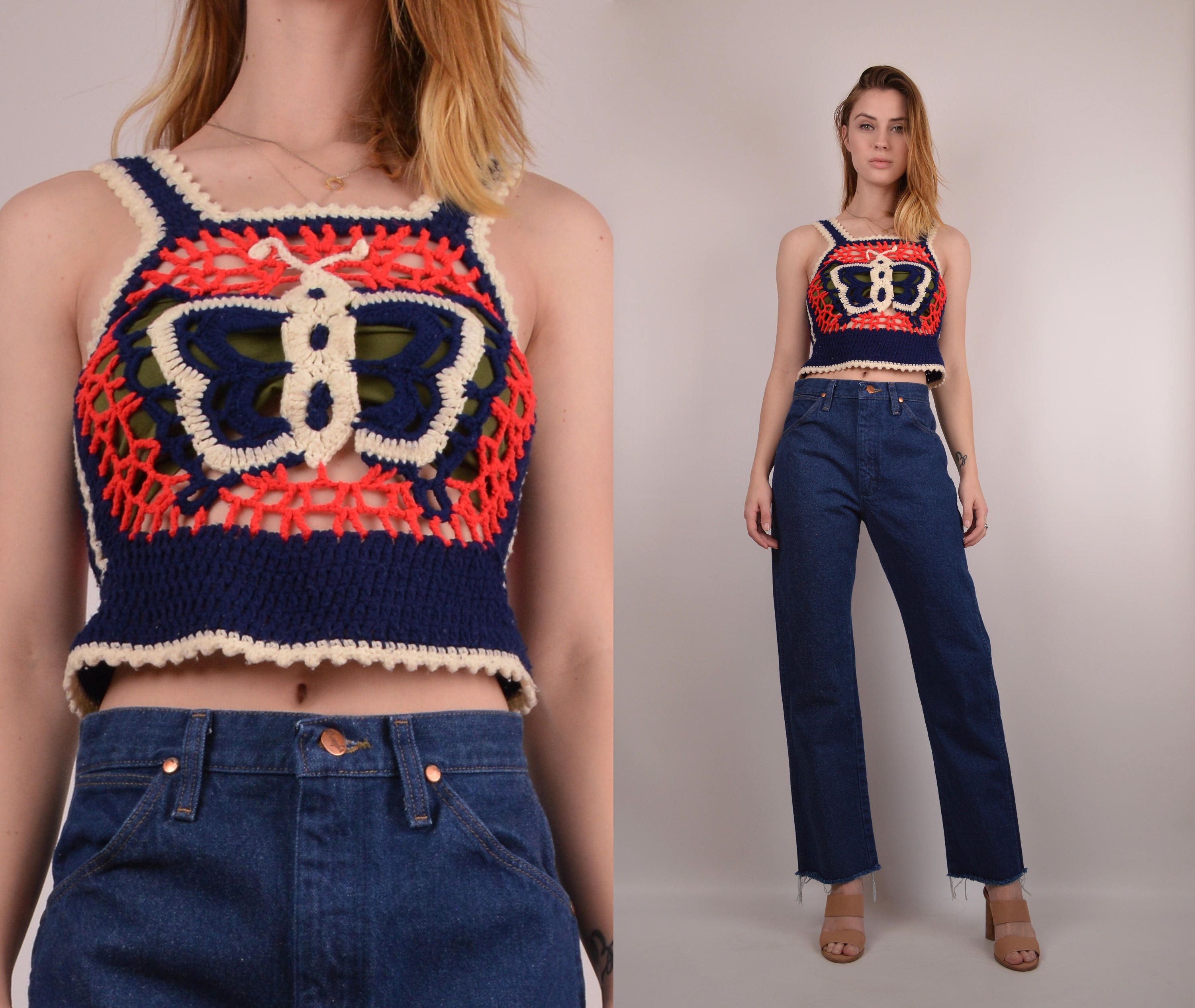 70s crochet top