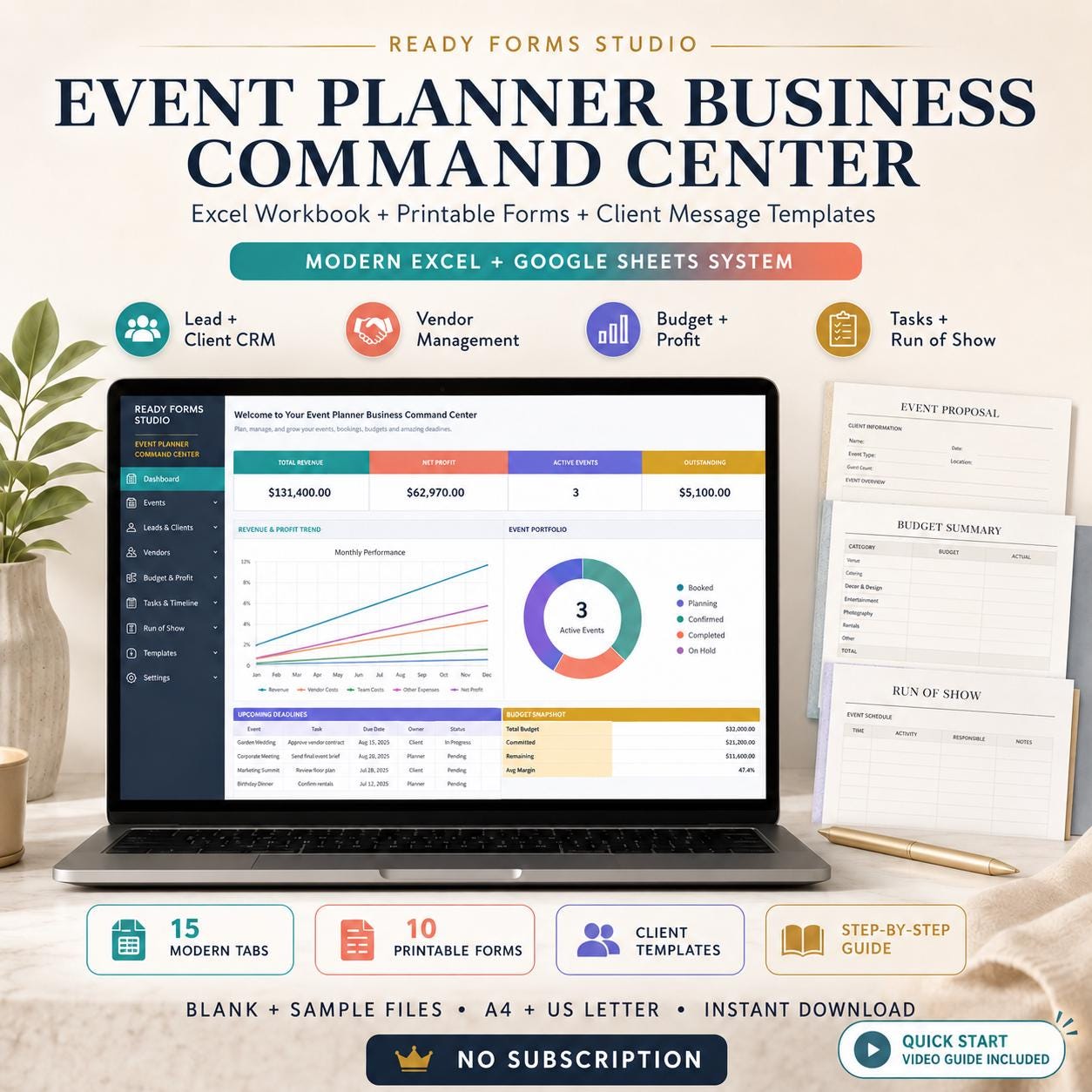 Event Planner Business Spreadsheet - event planner image 1