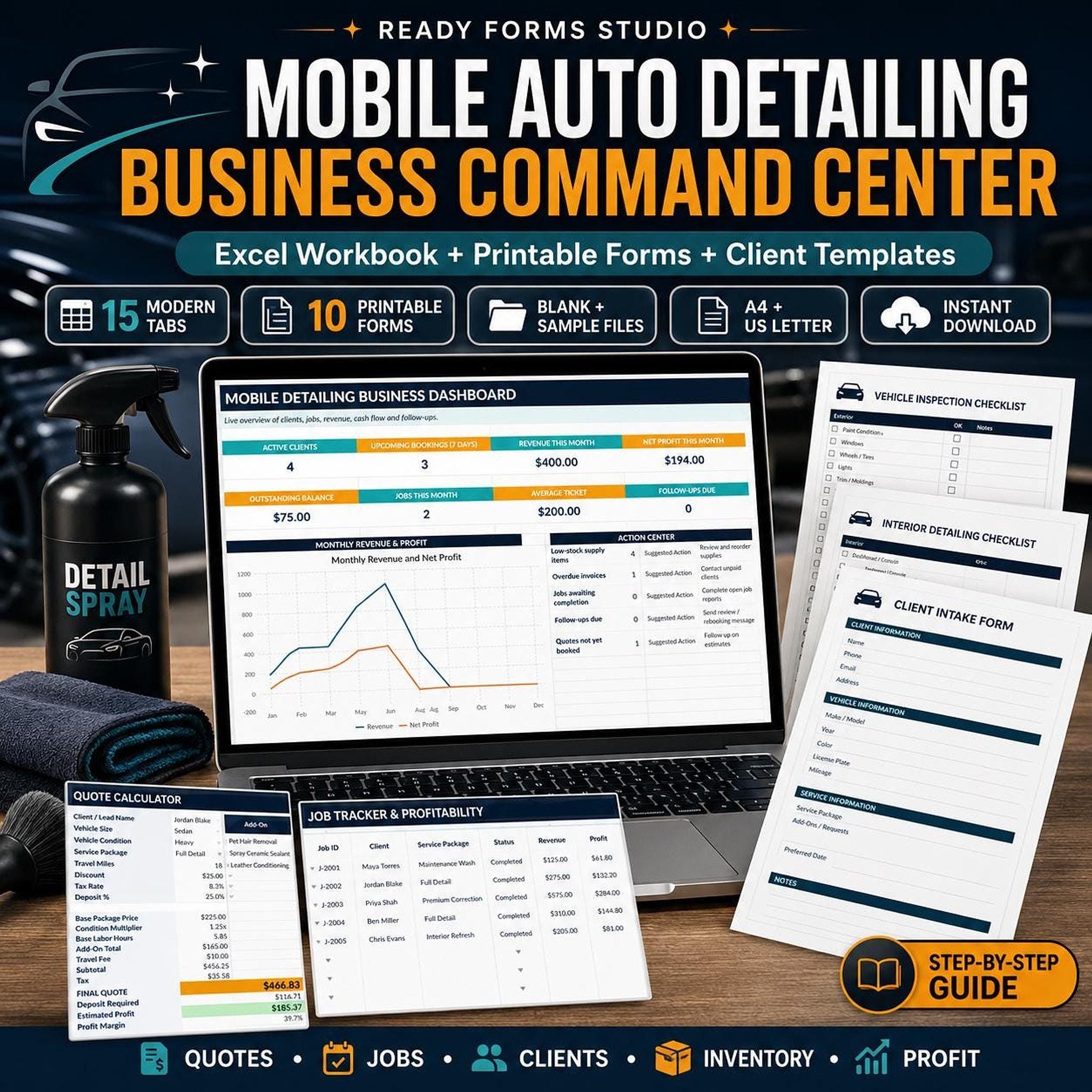Mobile Auto Detailing Business Spreadsheet - auto detailing image 1