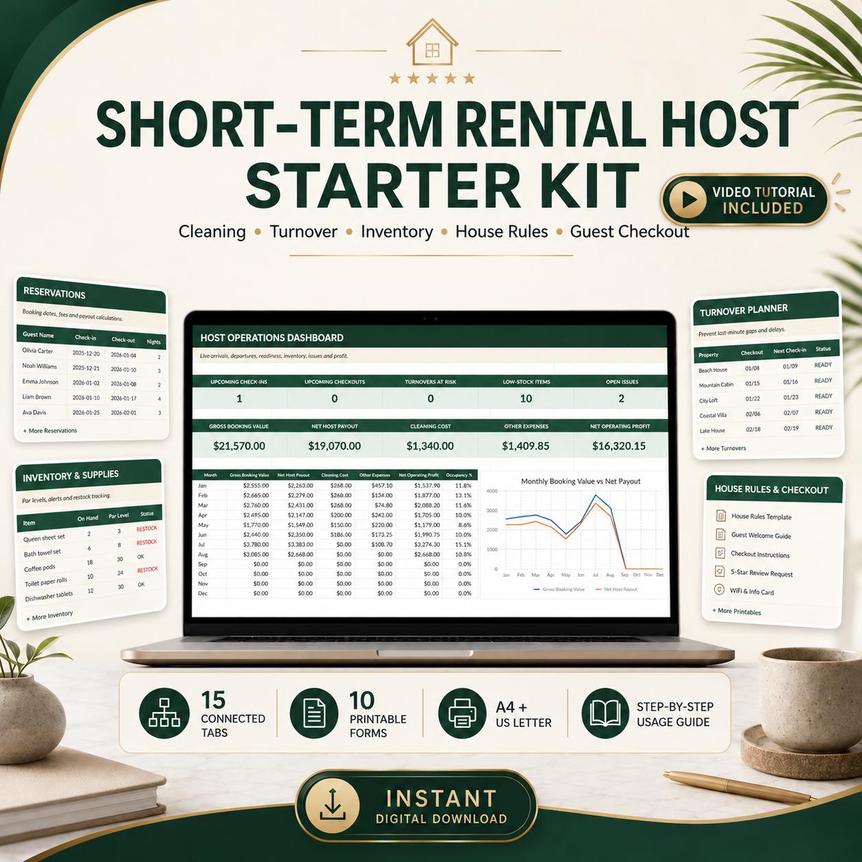 Short Term Rental Host Spreadsheet - short term rental image 1