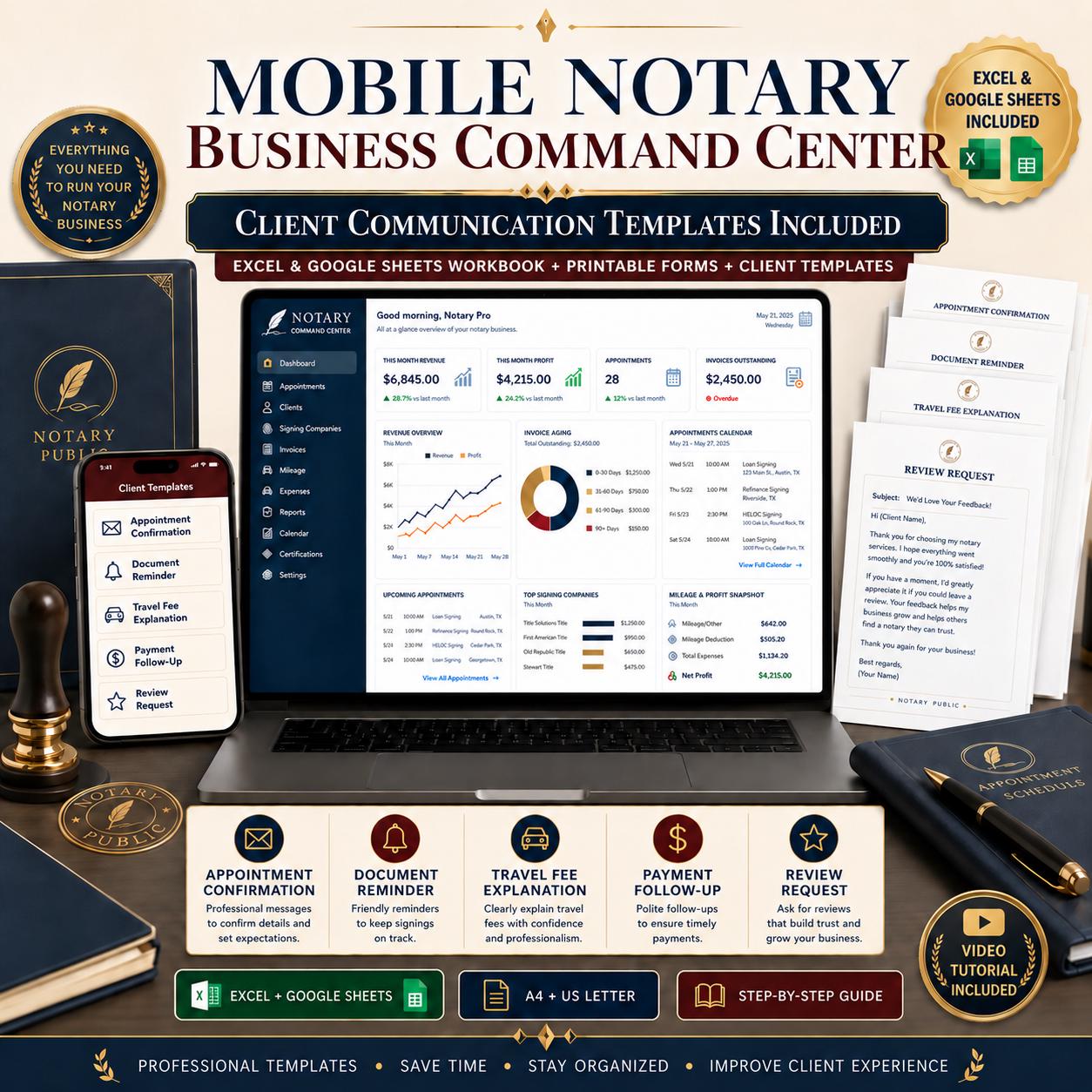 Mobile Notary Business Spreadsheet - mobile notary image 1