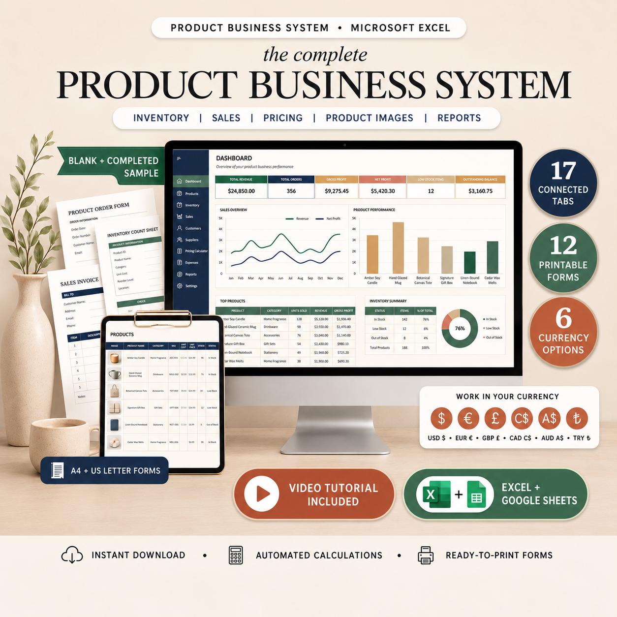 Product Business Spreadsheet - small business image 1