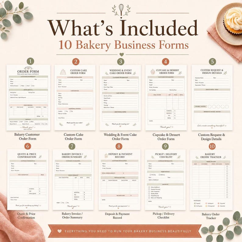 Bakery Order Form & Cake Order Form Template | Printable Fillable PDF ...