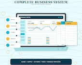 An illustration of a dashboard with a "Command Center" displaying revenue, open jobs, and profit, alongside five vertical tabs labeled Routes, Chemicals, Clients, Invoices, and Profit.