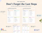 Checklist preview highlighting the old home cleaning checklist and new home setup checklist templates.