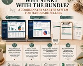 An overview image displays two laptops with data dashboards and a collection of clipboards and printed business forms on a textured background.