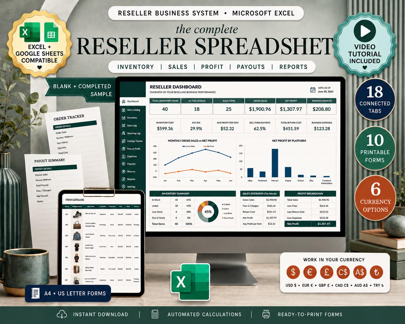 Reseller Spreadsheet: Inventory - reseller spreadsheet image 1