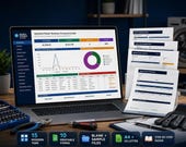 Appliance Repair Business Command Center | Excel Workbook with Printable Forms, Job Tracker, Client Management, Parts Inventory shown in an AI-generated listing photo